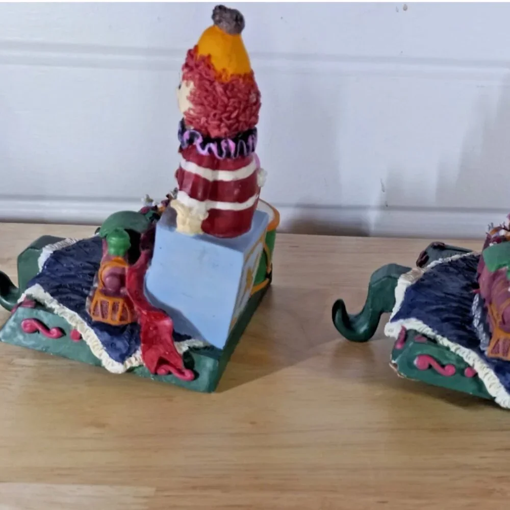 Set of 2 Christmas Stocking Holders Presents & Toys Heavy Felt Bottom Holiday